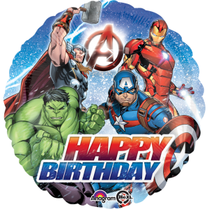 GLOBO AVENGERS 18" HAPPY BIRTHDAY