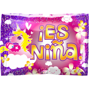 GLOBO ES NIÑA 18" UNICORNIO