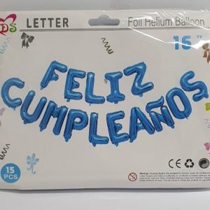 GLOBO FRASE FELIZ CUMPLEAÑOS AZUL