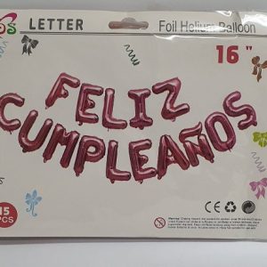 GLOBO FRASE FELIZ CUMPLEAÑOS GOLD ROSE
