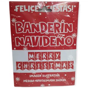 BANDERIN MERRY CHRISTMAS ROJO