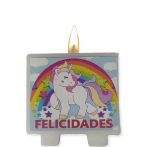 VELA CUADRADA UNICORNIO BEBE