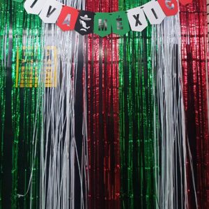 DECORACION VIVA MEXICO BANDERIN CON VINIL